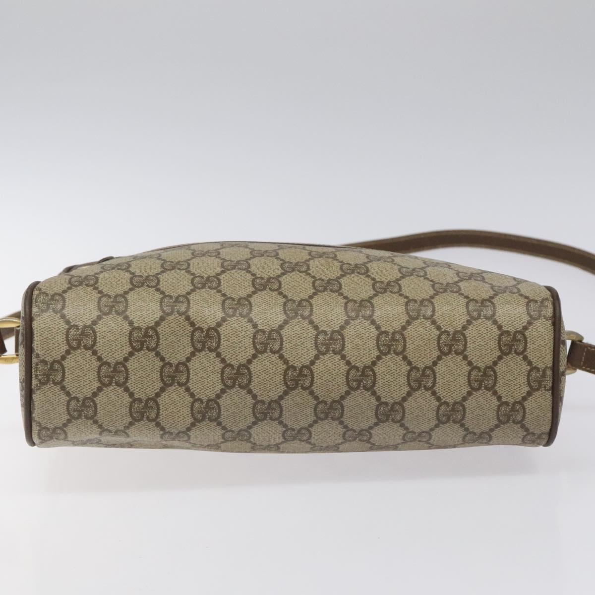 GUCCI GG Supreme Web Sherry Line Bag PVC Beige Gold 001 56 6472 4023 Auth KD170