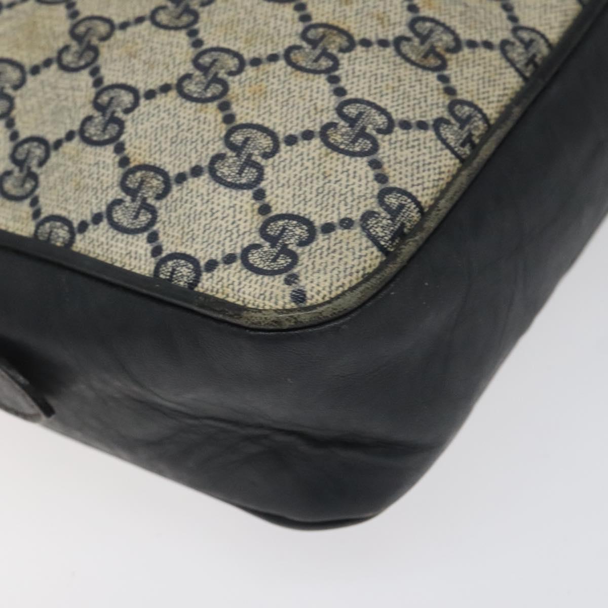 GUCCI GG Supreme Sherry Line Shoulder Bag PVC Navy Red Auth KD171