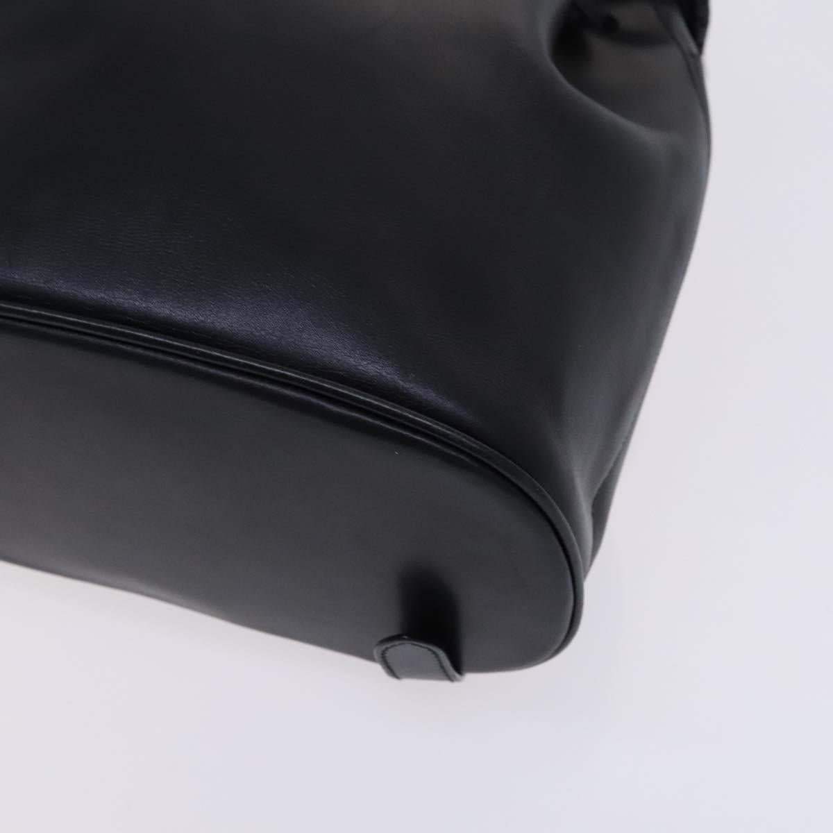 Salvatore Ferragamo Backpack Leather Black Gold Auth KD177