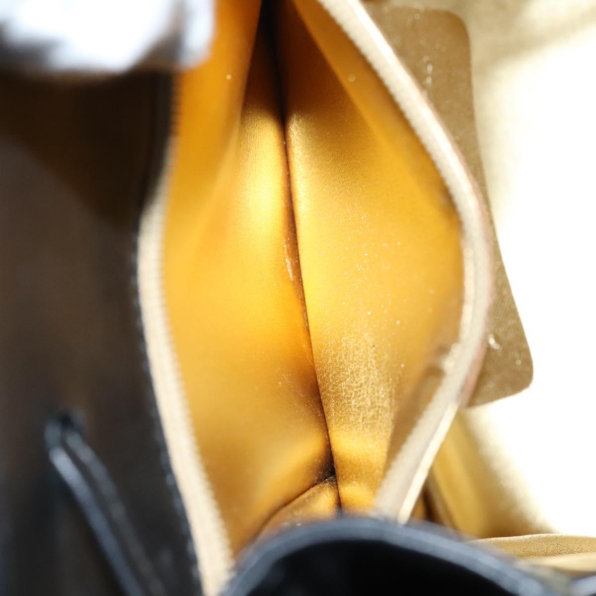 Salvatore Ferragamo Backpack Leather Black Gold Auth KD177