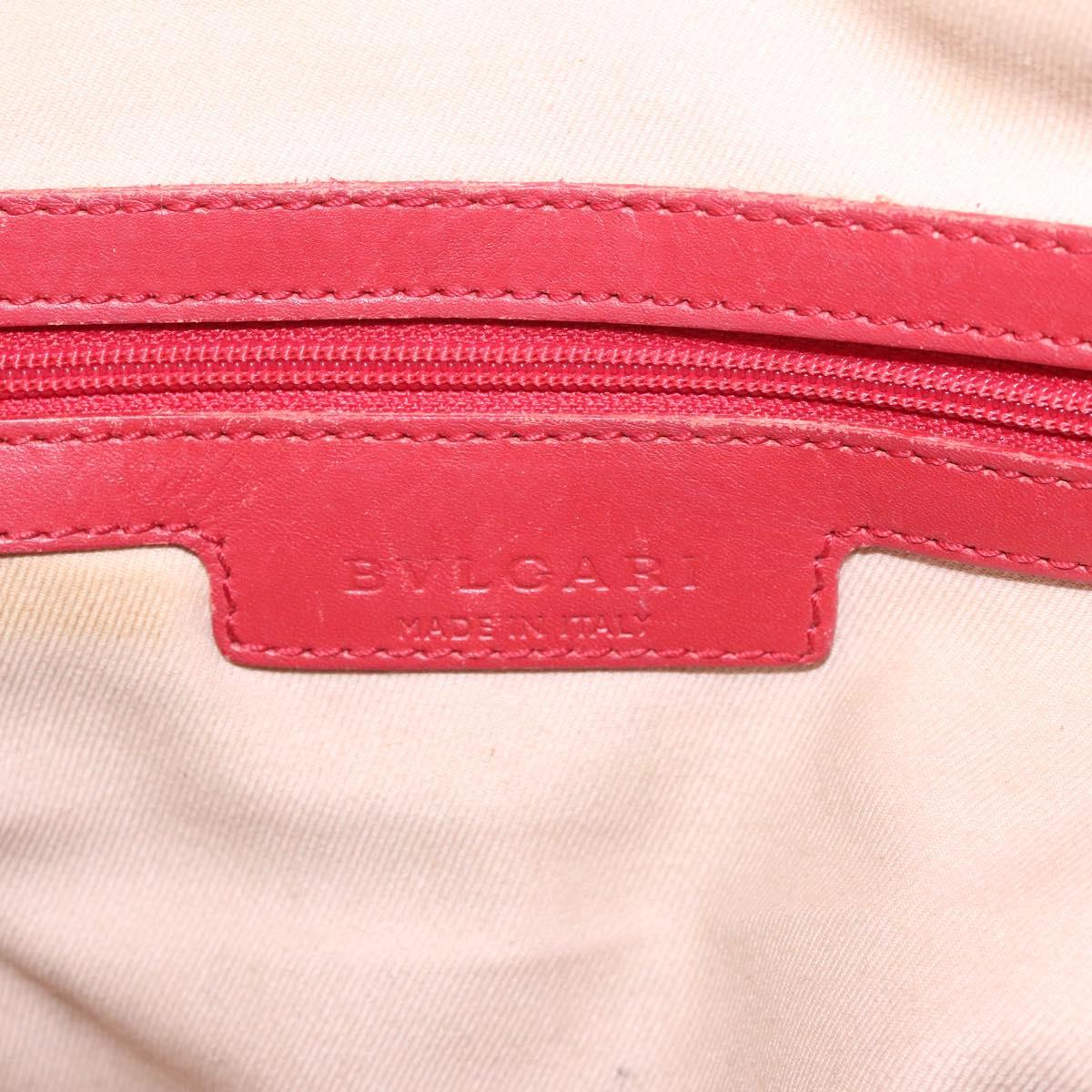 BVLGARI Tote Bag Coated Canvas Beige Auth KD184