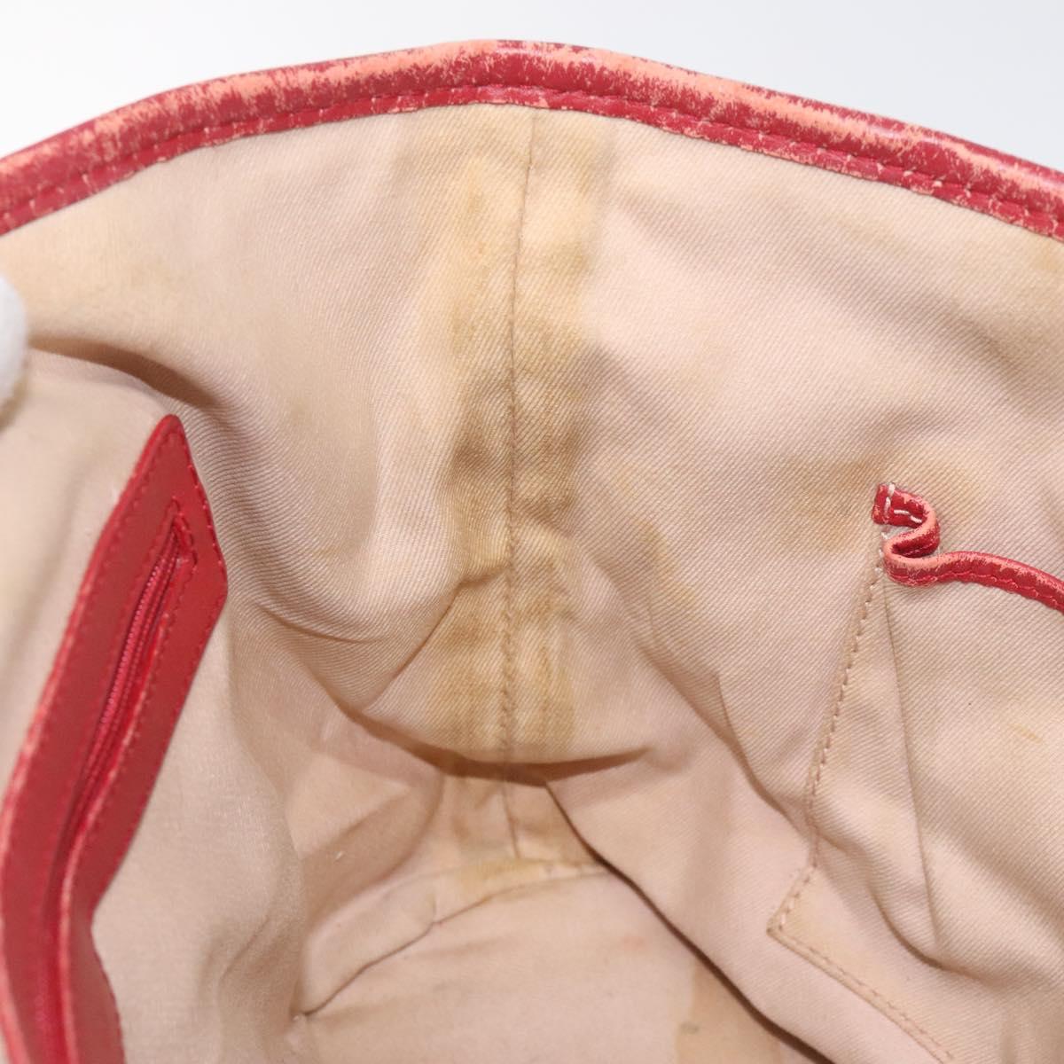 BVLGARI Tote Bag Coated Canvas Beige Auth KD184