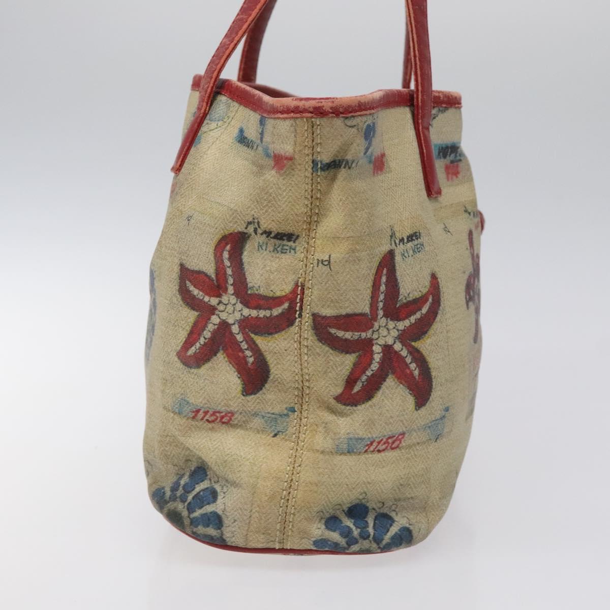 BVLGARI Tote Bag Coated Canvas Beige Auth KD184