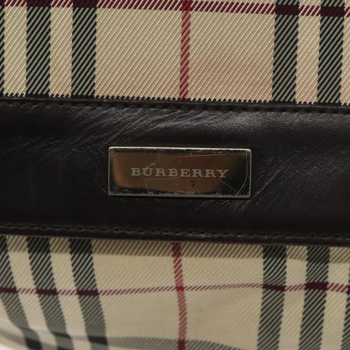 BURBERRY Nova Check Shoulder Bag Canvas Beige Auth KD198