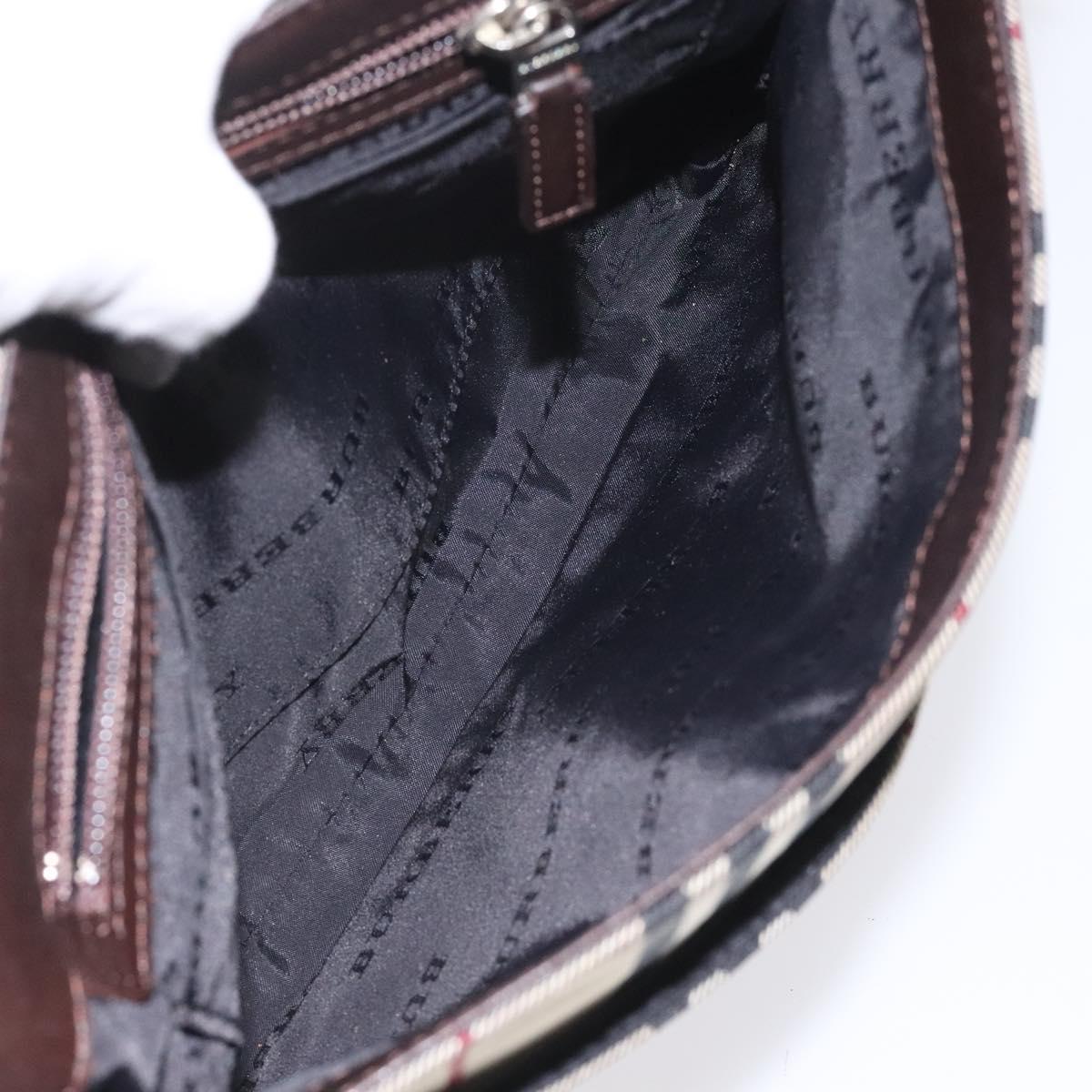 BURBERRY Nova Check Shoulder Bag Canvas Beige Auth KD198