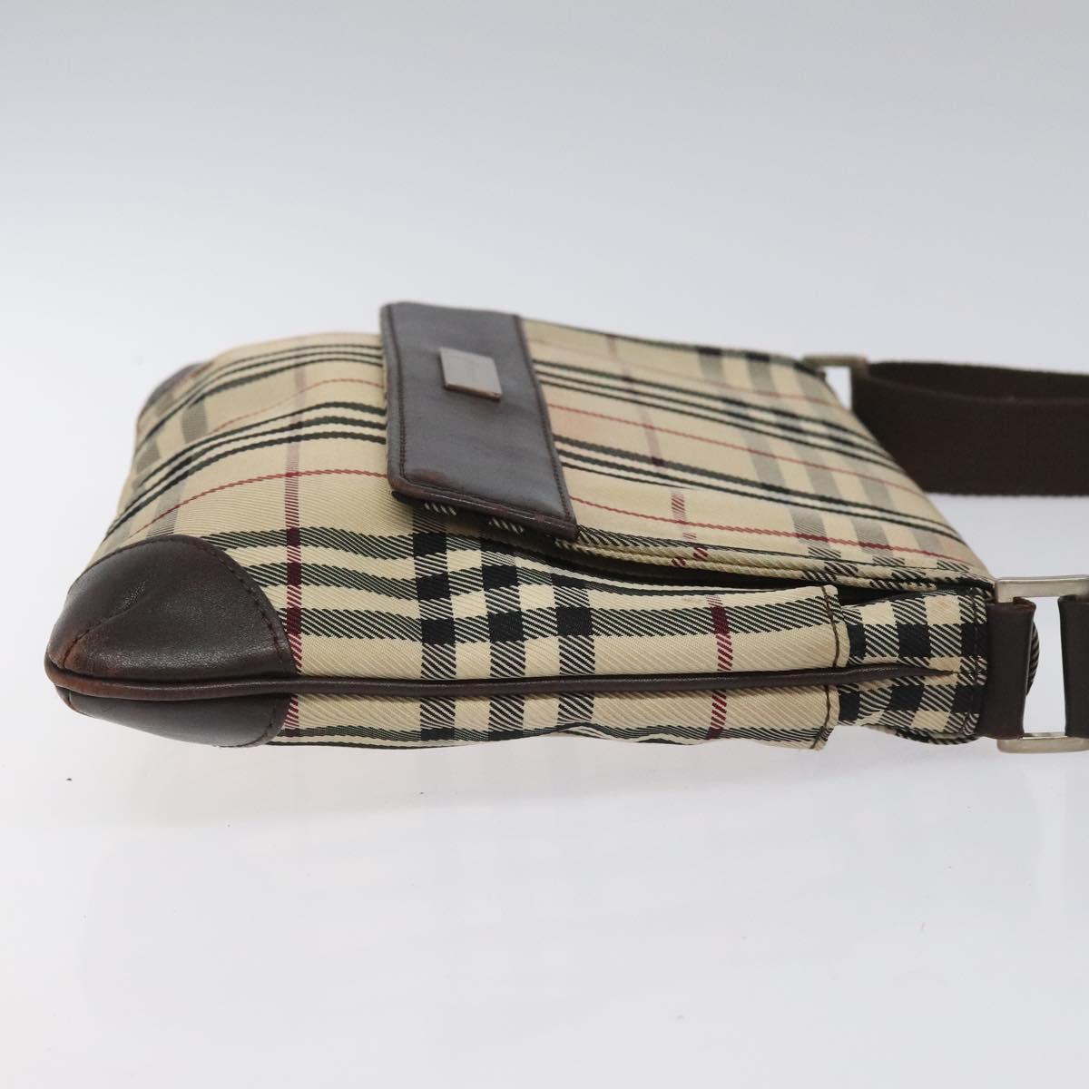 BURBERRY Nova Check Shoulder Bag Canvas Beige Auth KD198