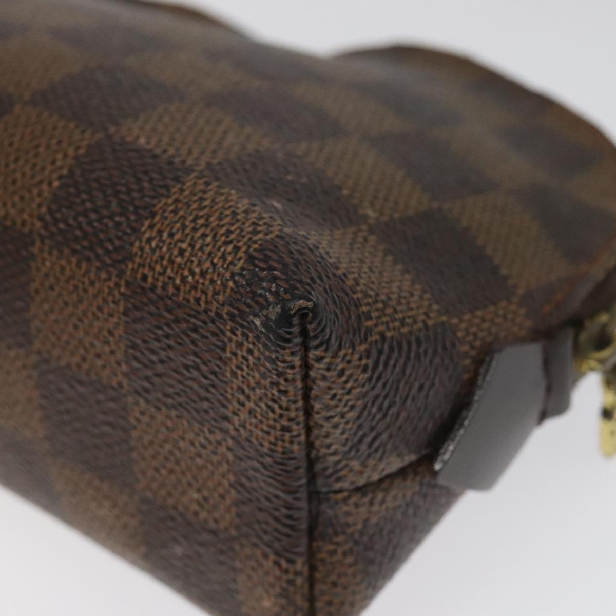 LOUIS VUITTON Damier Ebene Pochette Cosmetic PM Pouch N47516 LV Auth KD199