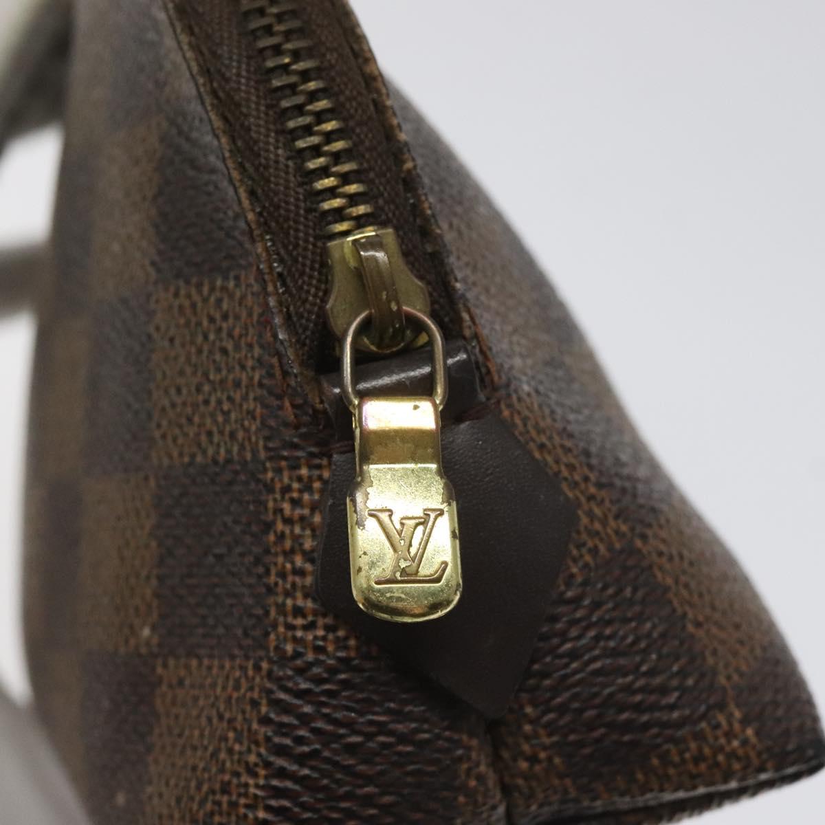 LOUIS VUITTON Damier Ebene Pochette Cosmetic PM Pouch N47516 LV Auth KD199