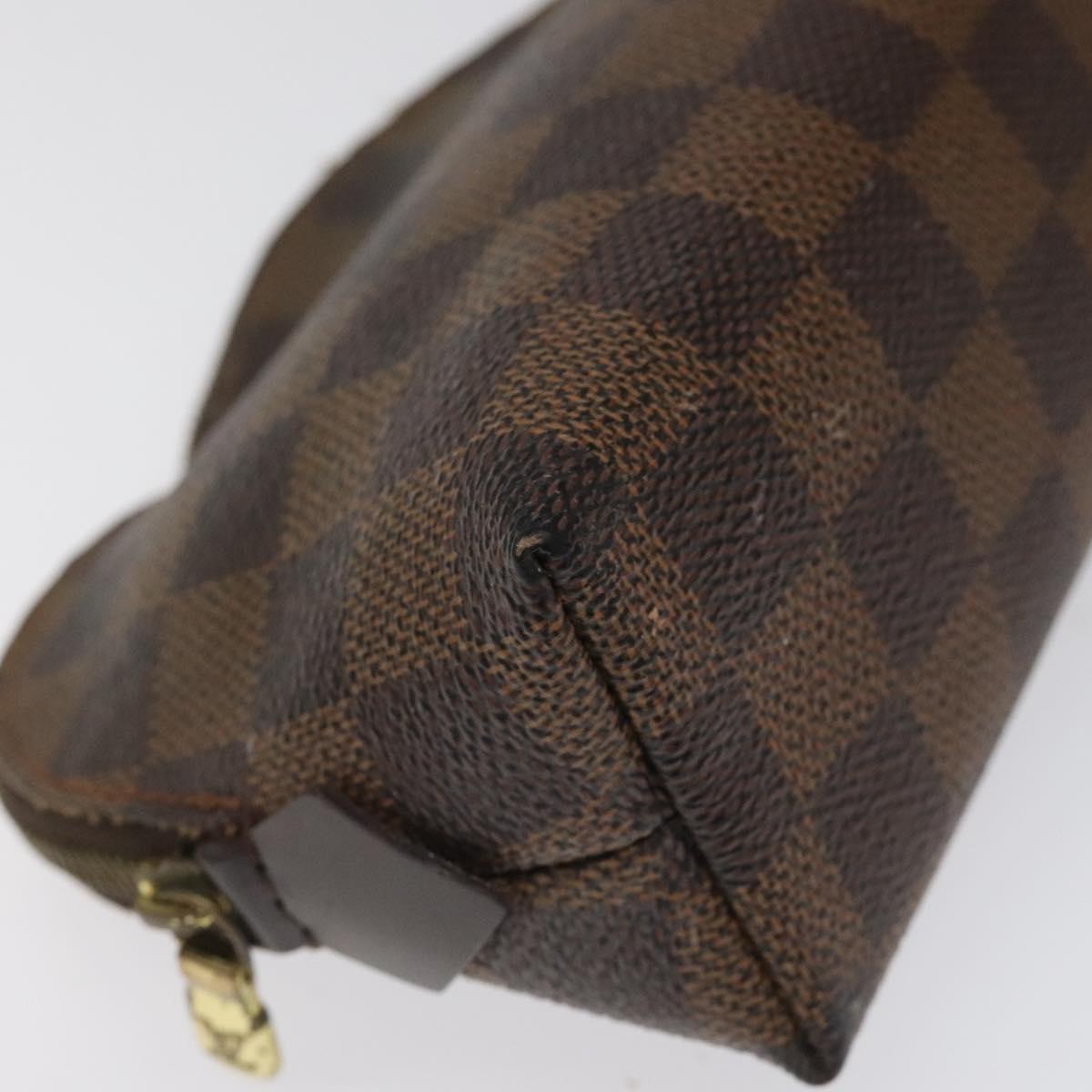 LOUIS VUITTON Damier Ebene Pochette Cosmetic PM Pouch N47516 LV Auth KD199