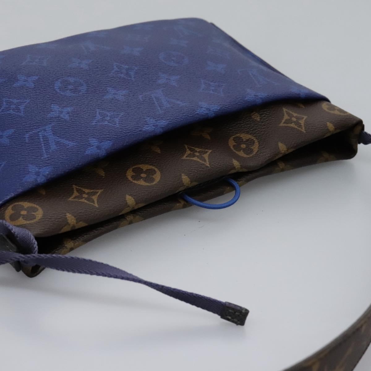LOUIS VUITTON Monogram Pacific Split Sacoche Shoulder Bag Blue M43854 Auth KD201