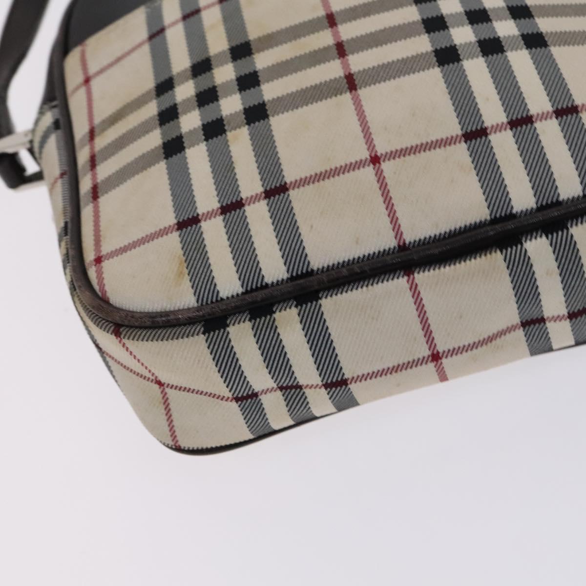 BURBERRY Nova Check Shoulder Bag Canvas Beige Auth KD202