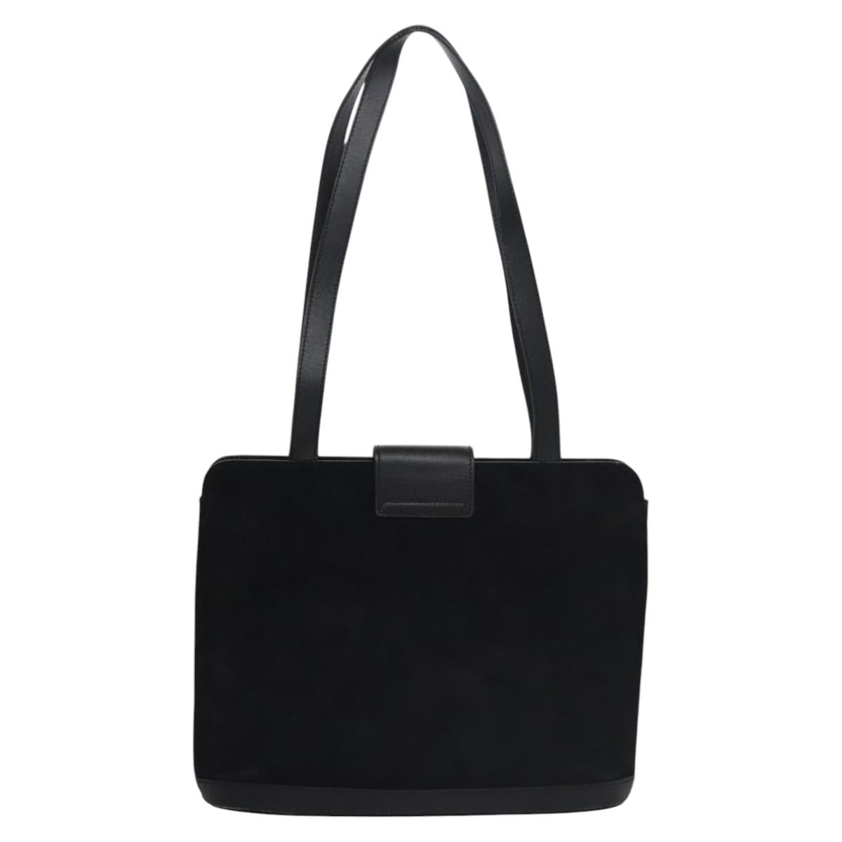 CELINE Shoulder Bag Suede Black Auth KD203