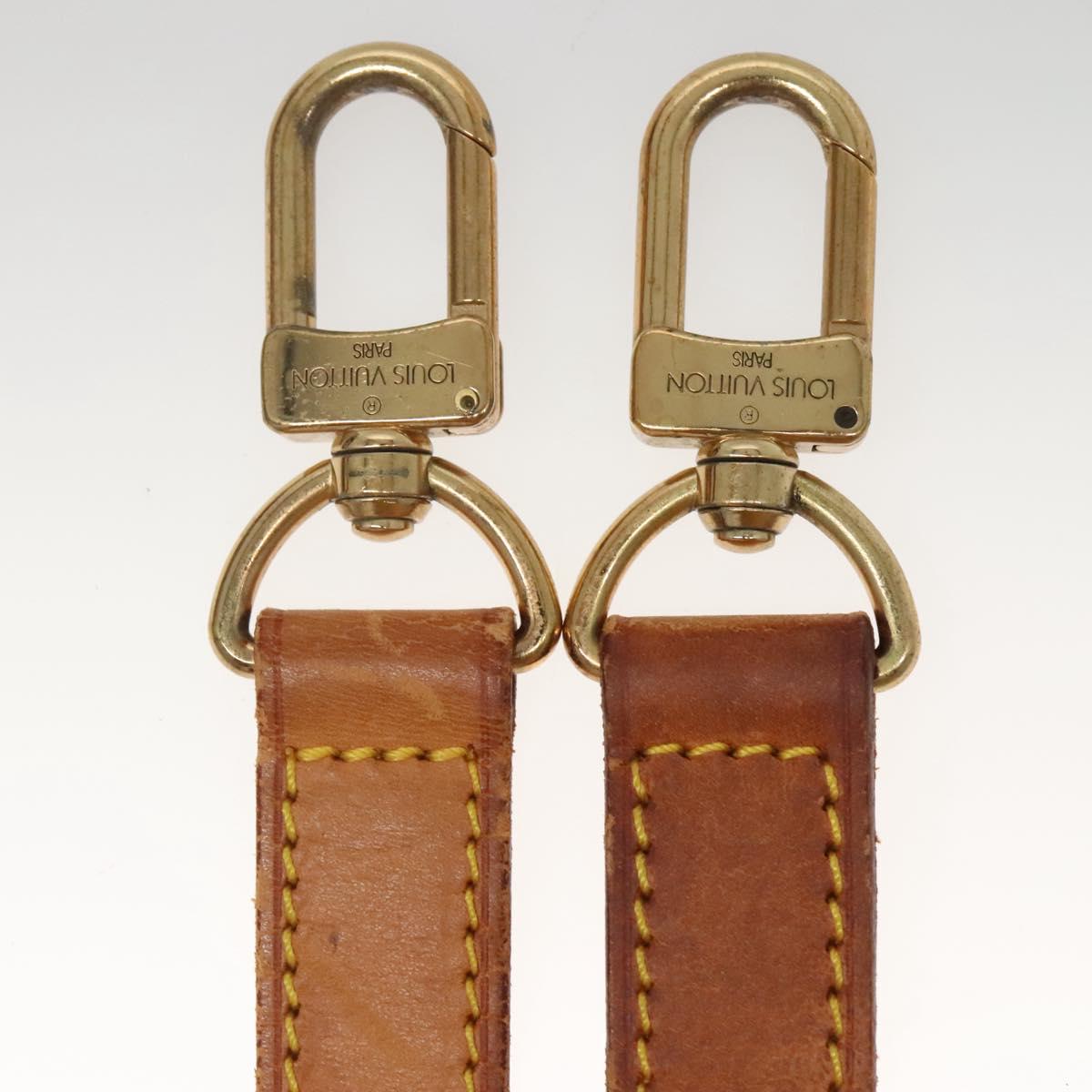 LOUIS VUITTON Adjustable Shoulder Strap Leather 32.3""-39.8"" Beige Auth KD205