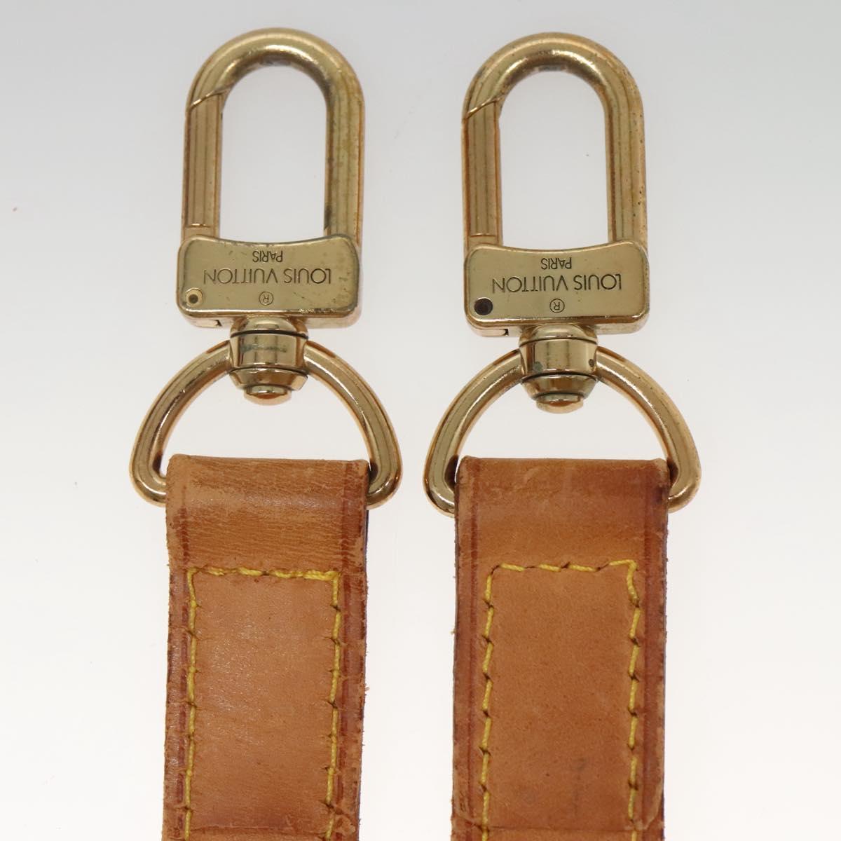 LOUIS VUITTON Adjustable Shoulder Strap Leather 32.3""-39.8"" Beige Auth KD205