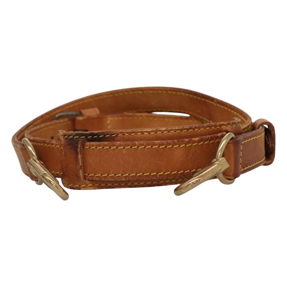 LOUIS VUITTON Adjustable Shoulder Strap Leather 32.3""-39.8"" Beige Auth KD205