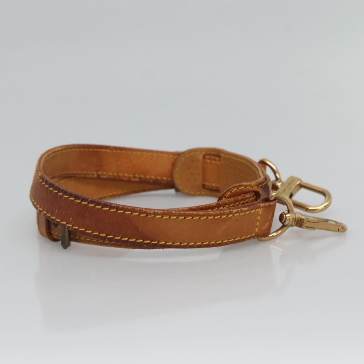 LOUIS VUITTON Adjustable Shoulder Strap Leather 32.3""-39.8"" Beige Auth KD205