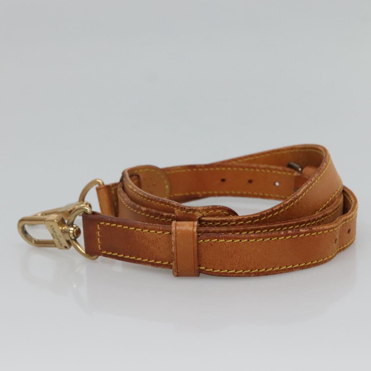 LOUIS VUITTON Adjustable Shoulder Strap Leather 32.3""-39.8"" Beige Auth KD205