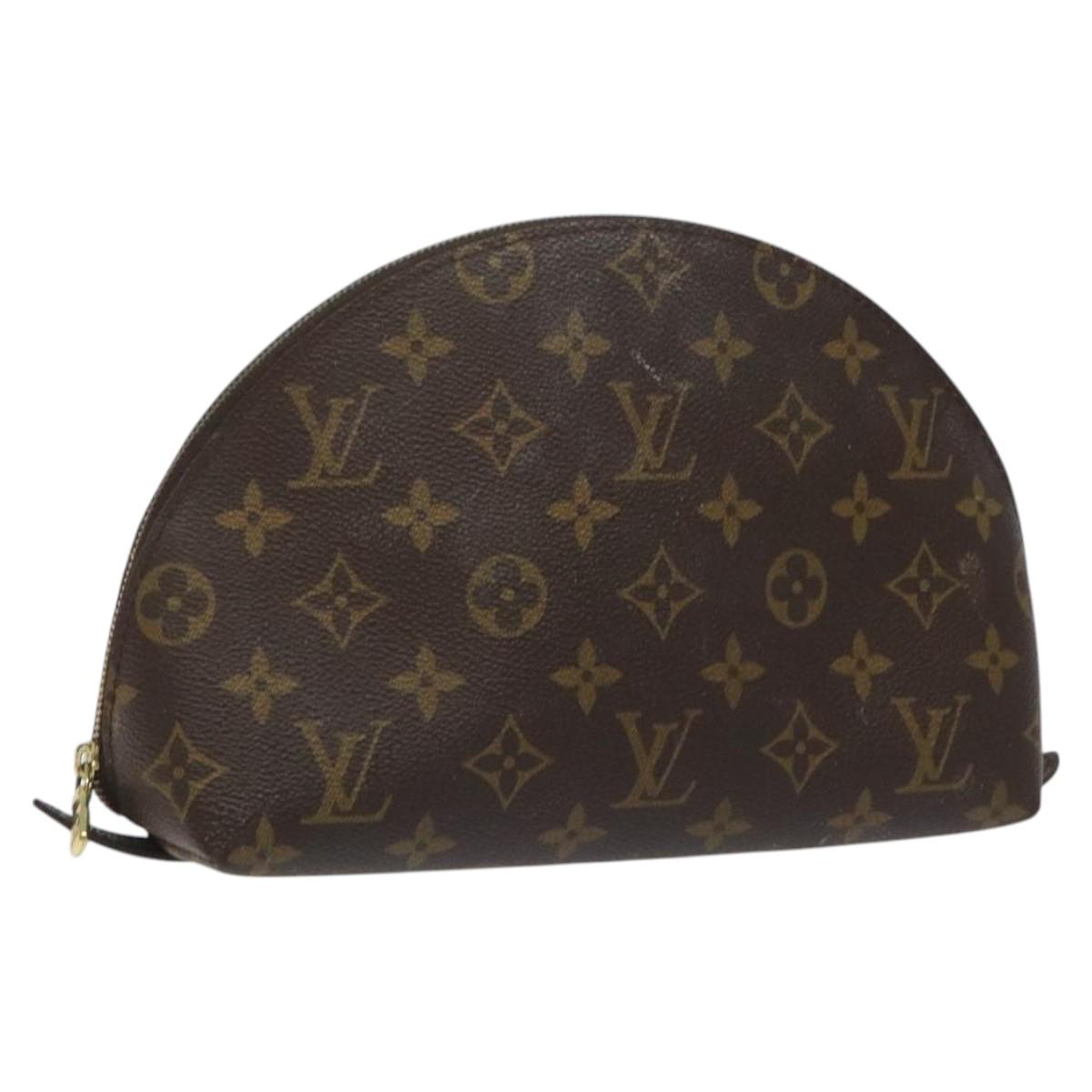 LOUIS VUITTON Monogram Trousse Demi Ronde Cosmetic Pouch M47520 LV Auth KD207