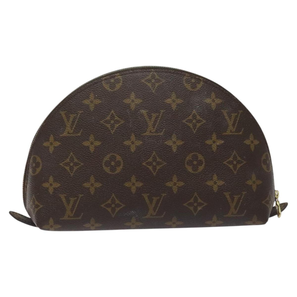 LOUIS VUITTON Monogram Trousse Demi Ronde Cosmetic Pouch M47520 LV Auth KD207