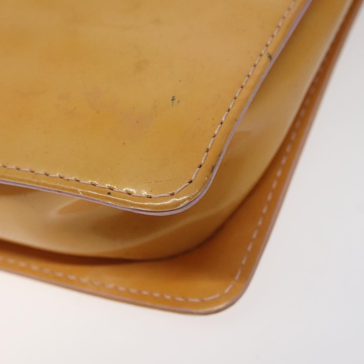 LOUIS VUITTON Monogram Vernis Motto Pouch Marshmallow Pink M91312 Auth KD208