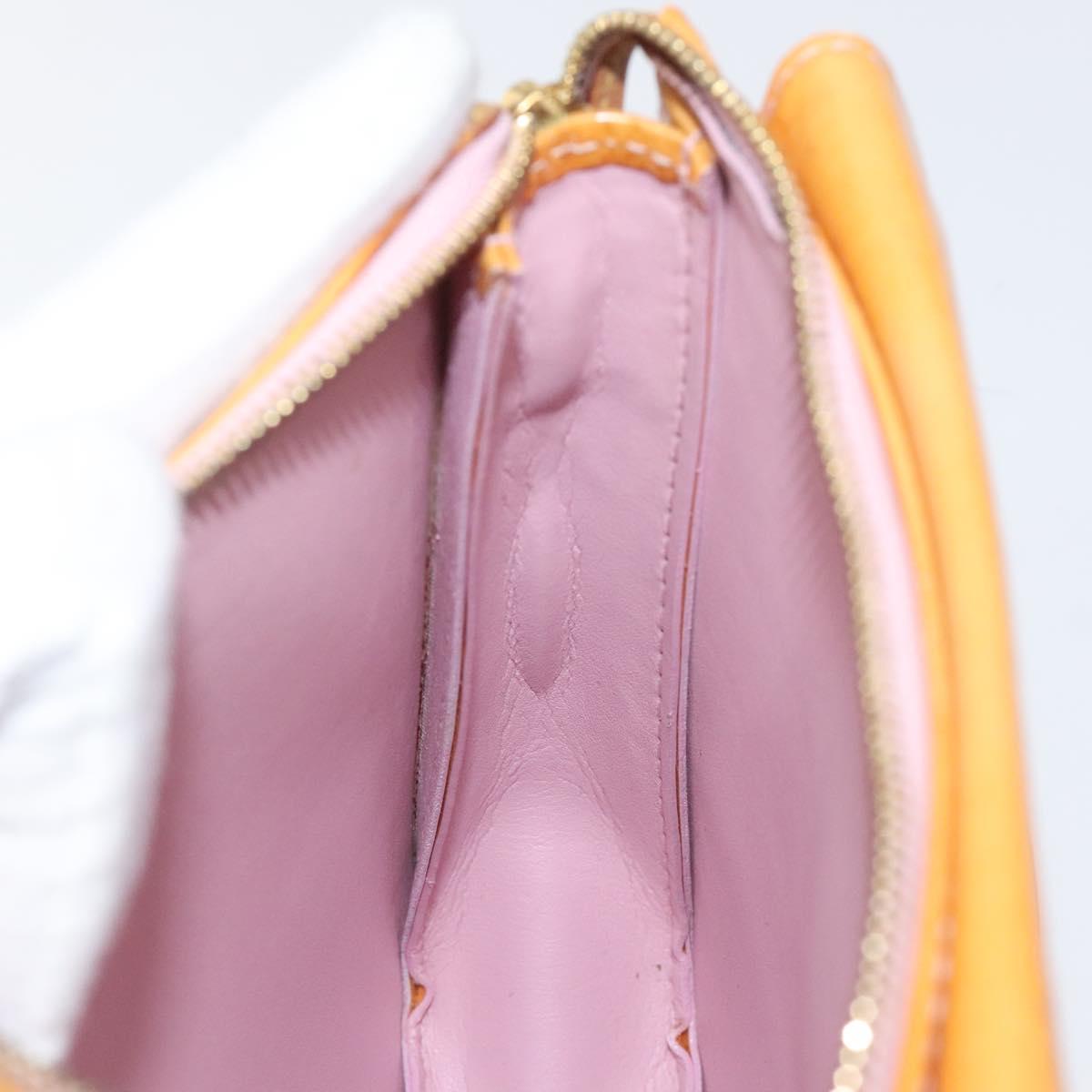 LOUIS VUITTON Monogram Vernis Motto Pouch Marshmallow Pink M91312 Auth KD208