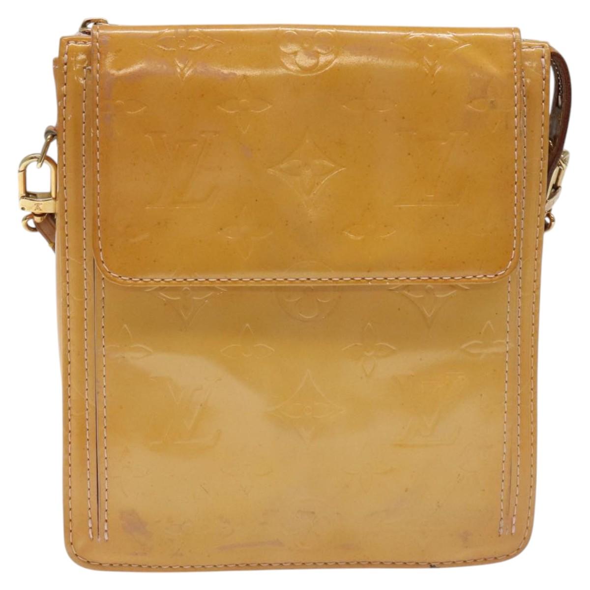 LOUIS VUITTON Monogram Vernis Motto Pouch Marshmallow Pink M91312 Auth KD208