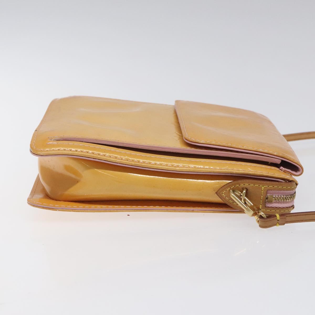 LOUIS VUITTON Monogram Vernis Motto Pouch Marshmallow Pink M91312 Auth KD208