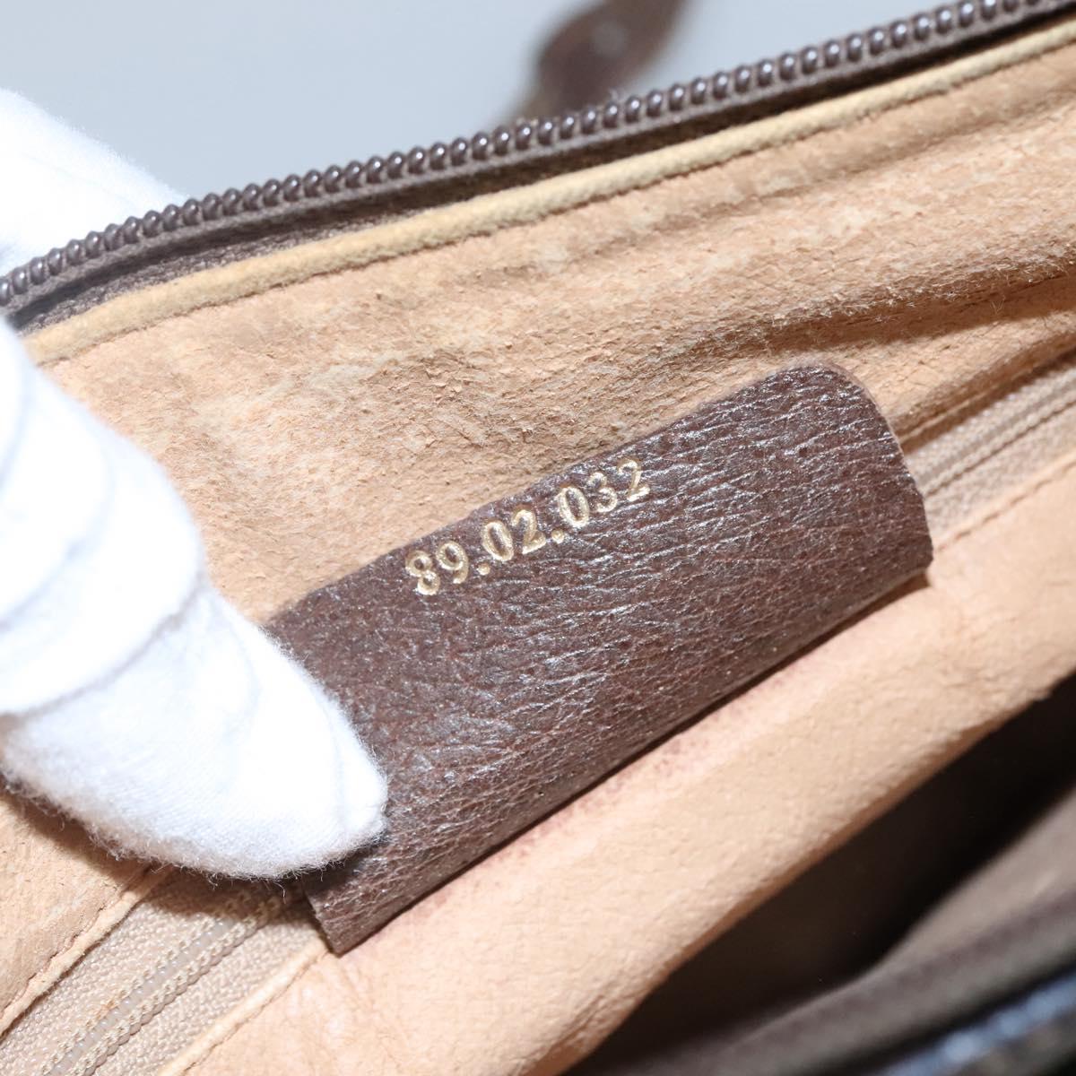 GUCCI GG Supreme Web Sherry Line Shoulder Bag PVC Beige Gold Auth KD211