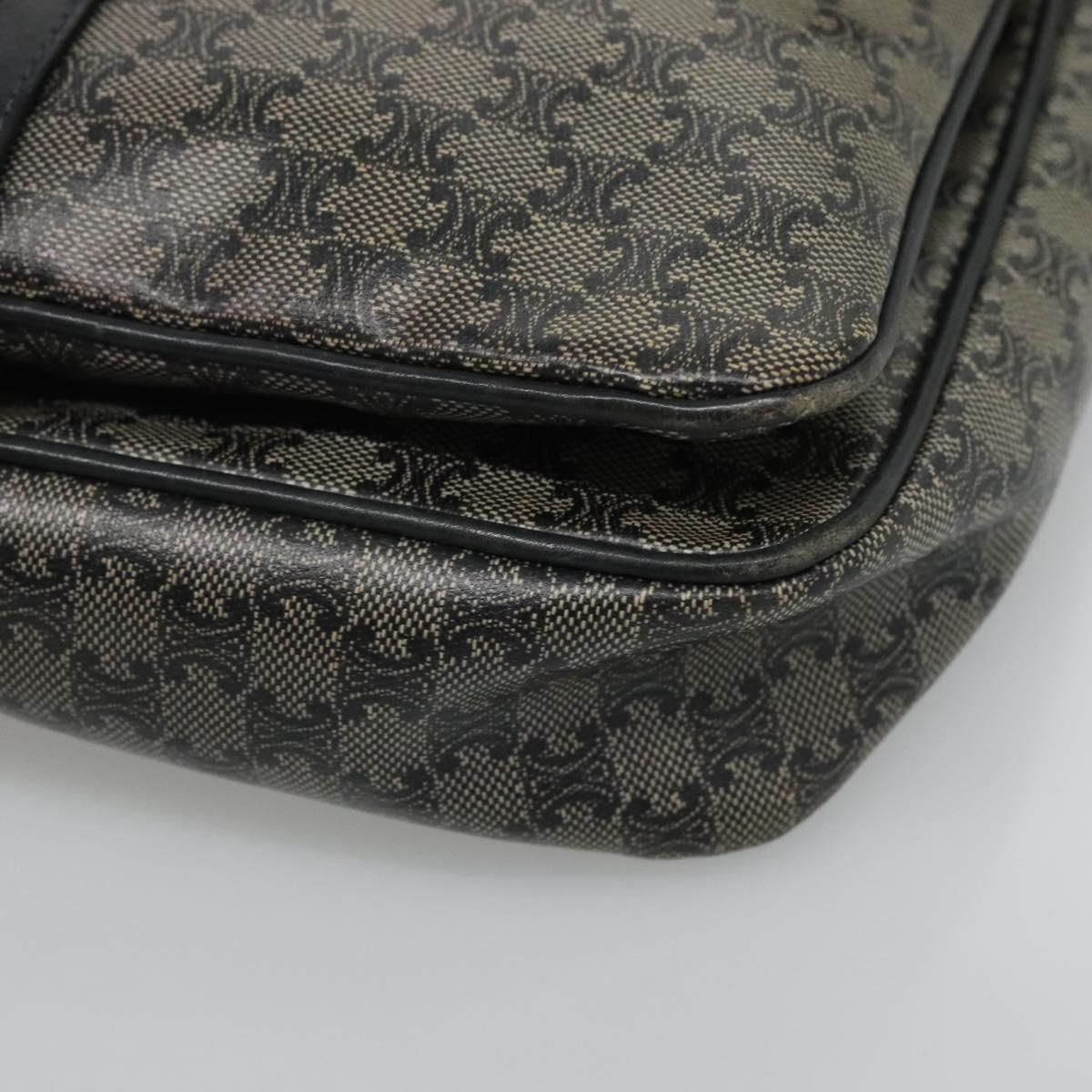 CELINE Macadam Canvas Shoulder Bag Navy Auth KD213