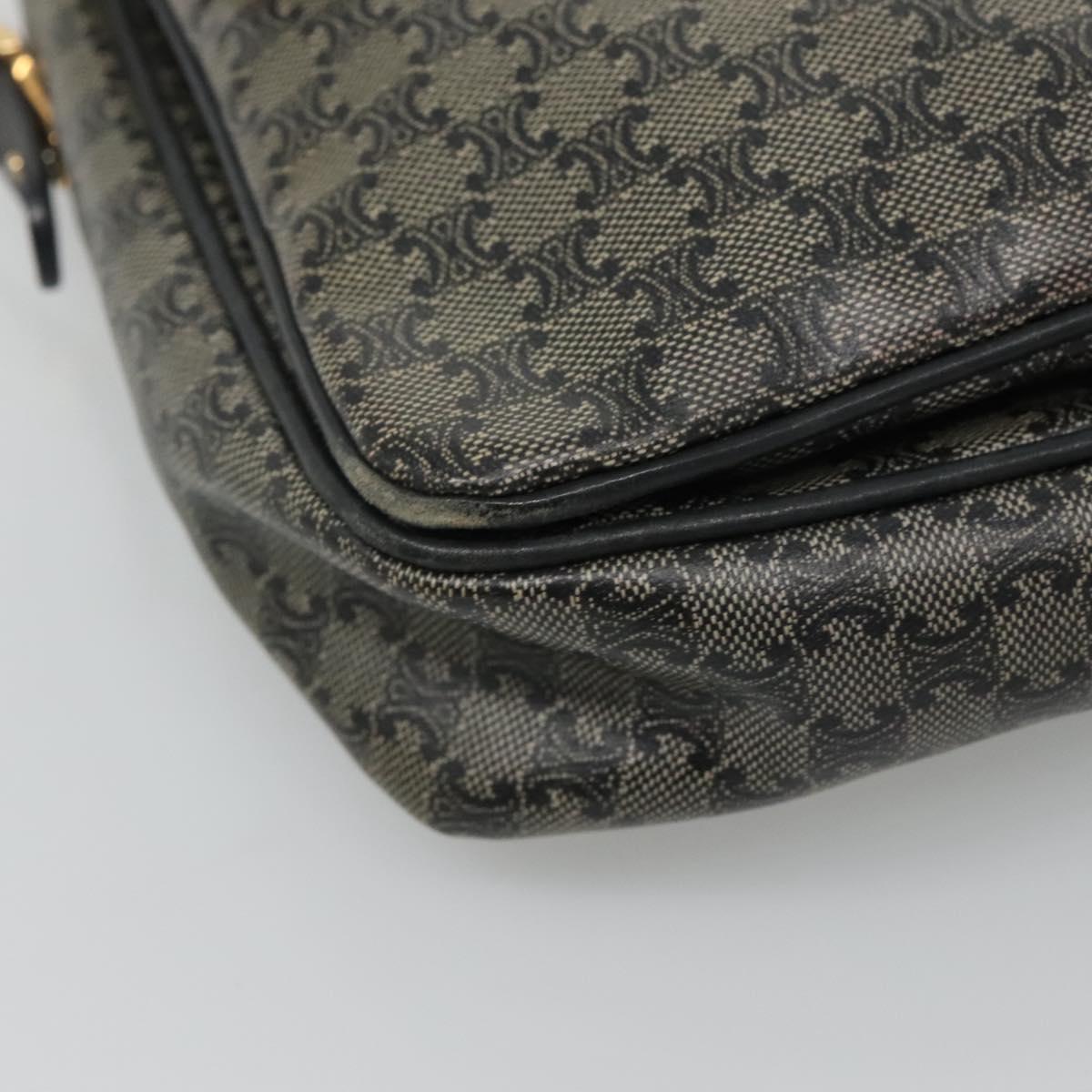 CELINE Macadam Canvas Shoulder Bag Navy Auth KD213