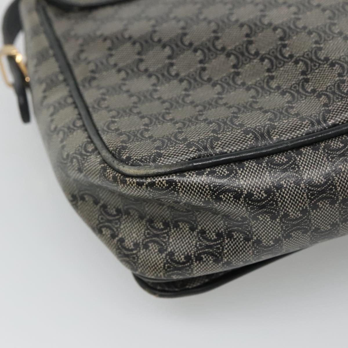 CELINE Macadam Canvas Shoulder Bag Navy Auth KD213