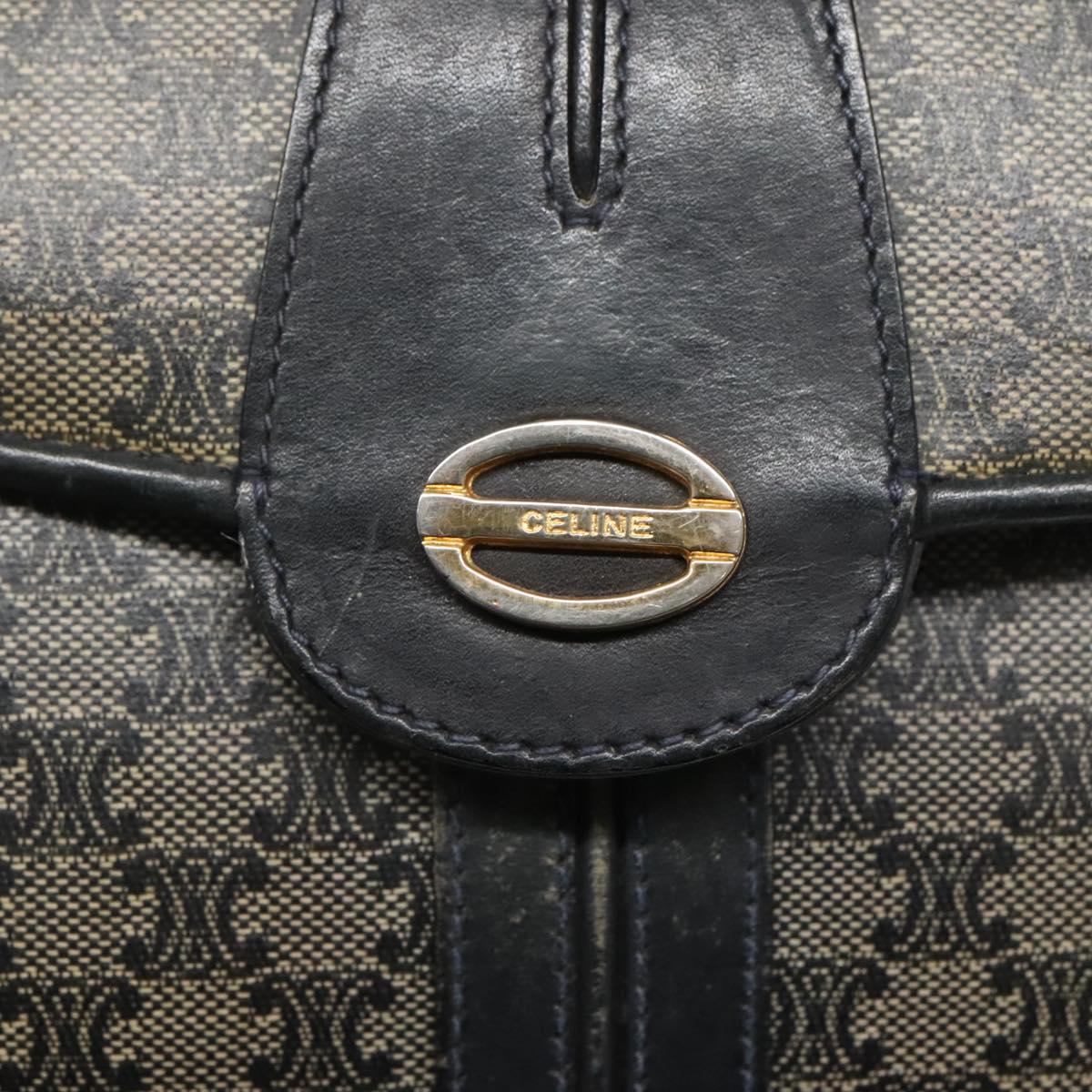 CELINE Macadam Canvas Shoulder Bag Navy Auth KD213