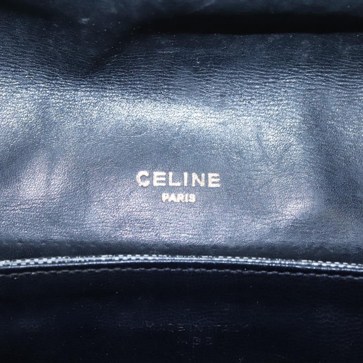 CELINE Macadam Canvas Shoulder Bag Navy Auth KD213