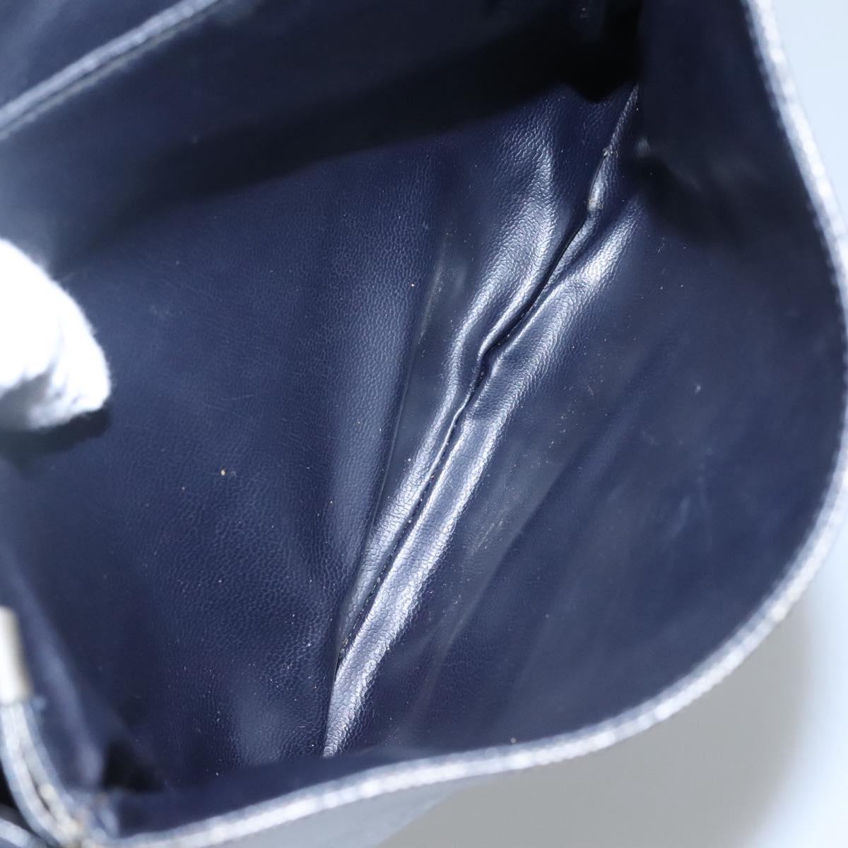 CELINE Macadam Canvas Shoulder Bag Navy Auth KD213