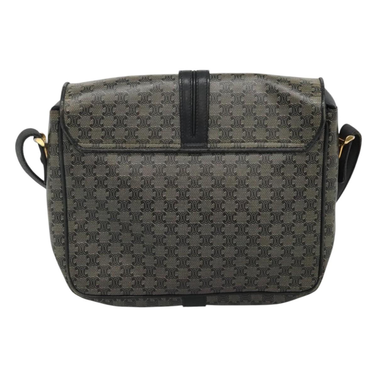 CELINE Macadam Canvas Shoulder Bag Navy Auth KD213