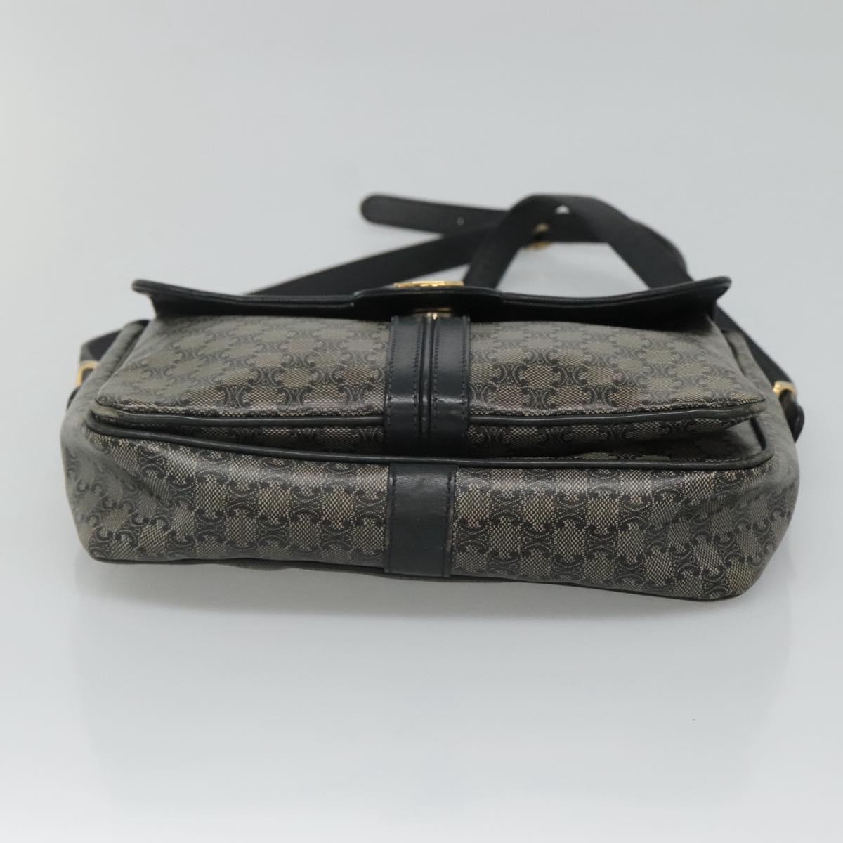 CELINE Macadam Canvas Shoulder Bag Navy Auth KD213