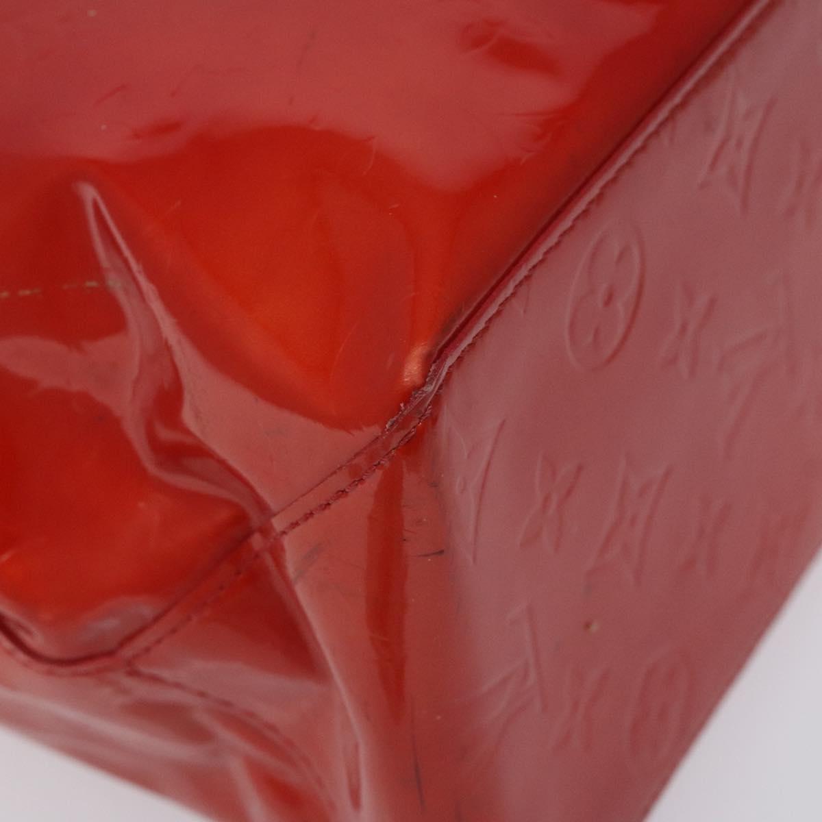 LOUIS VUITTON Monogram Vernis Reade MM Hand Bag Red Rouge M91086 LV Auth KD215