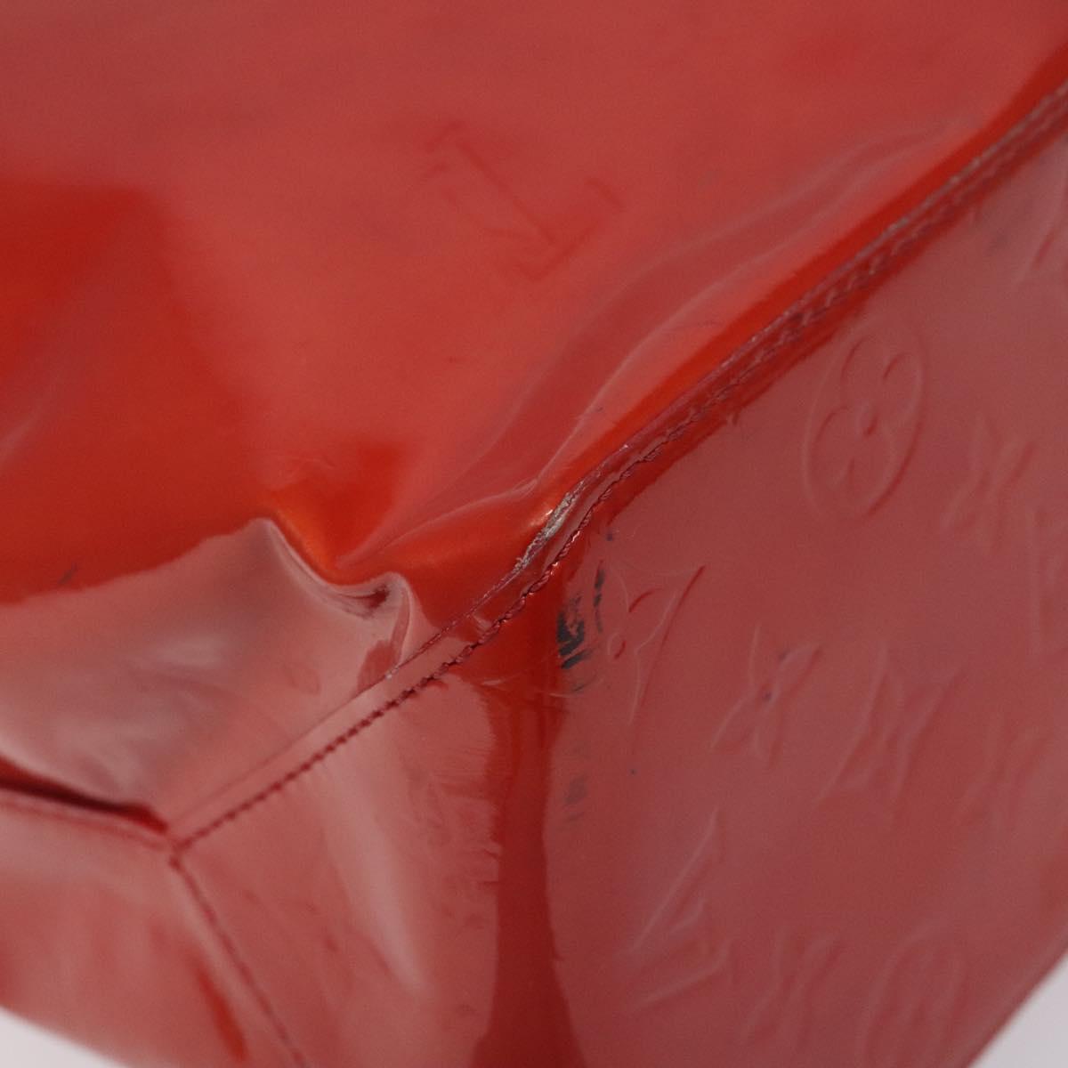 LOUIS VUITTON Monogram Vernis Reade MM Hand Bag Red Rouge M91086 LV Auth KD215