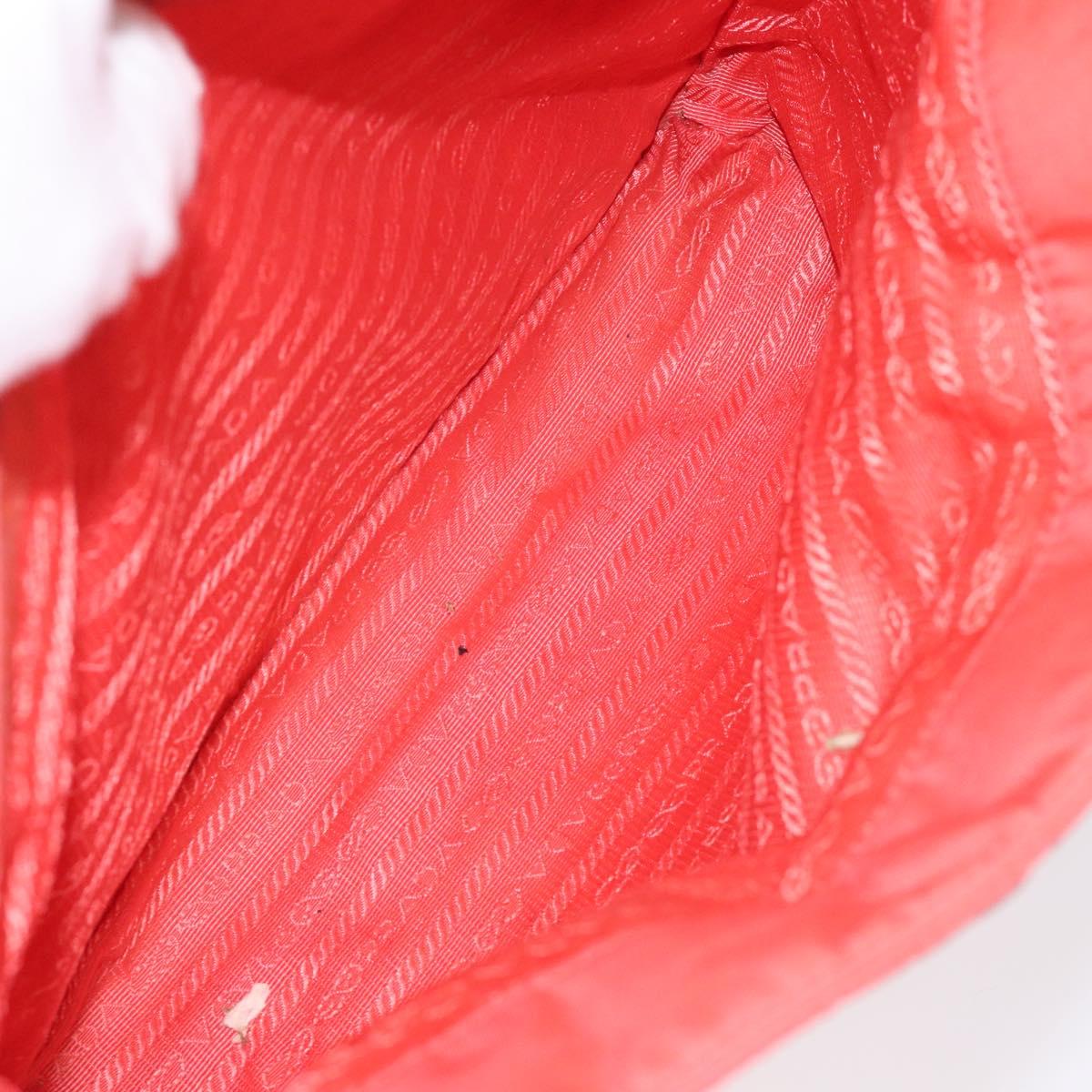 PRADA Tote Bag Nylon Orange Gold Auth KD217