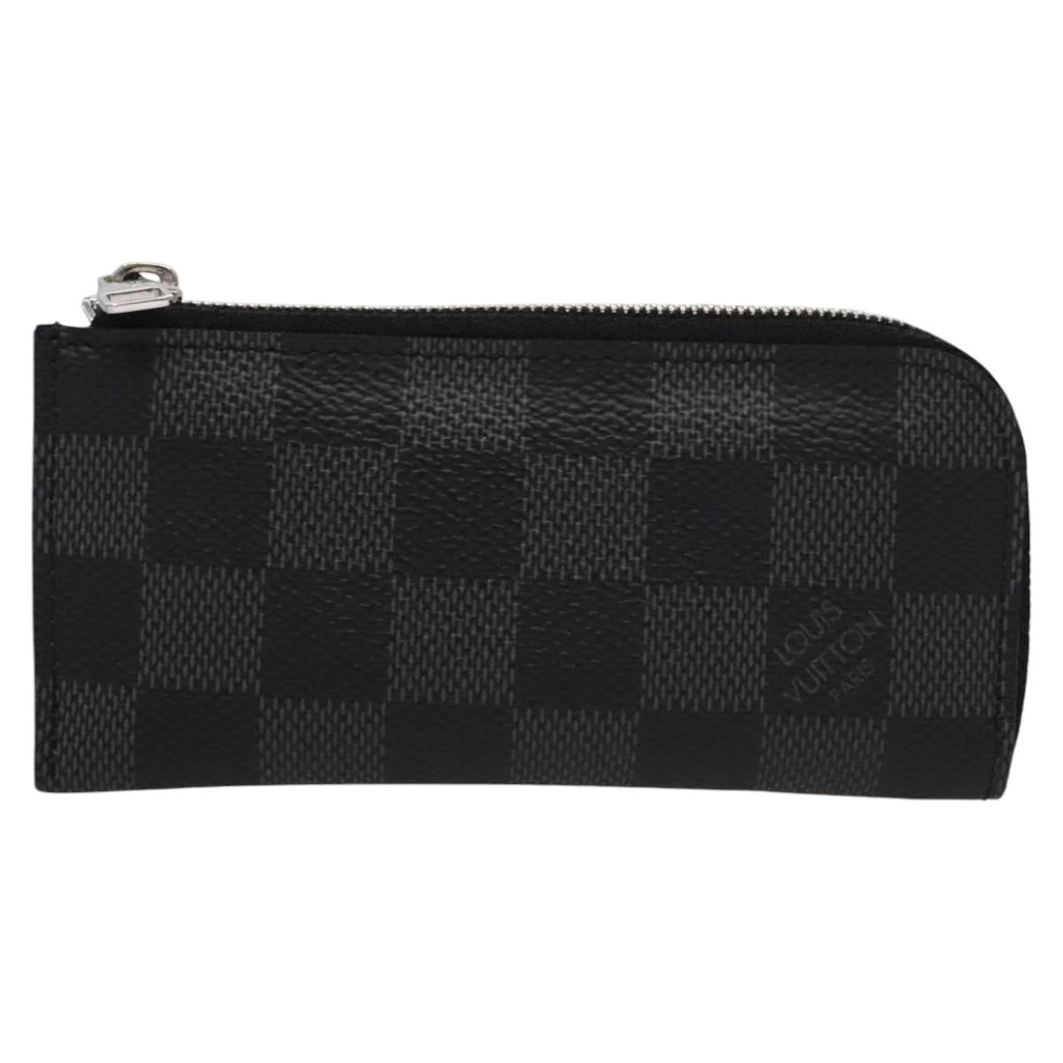 LOUIS VUITTON Damier Graphite Pochette Cles Coin Purse N61235 LV Auth KD220V
