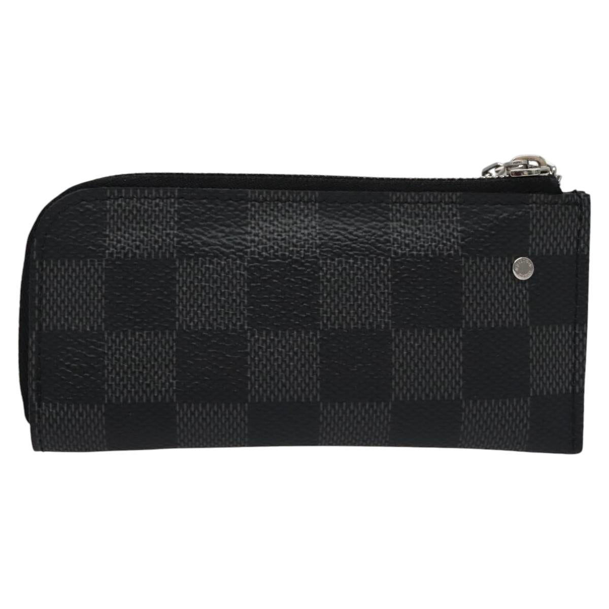 LOUIS VUITTON Damier Graphite Pochette Cles Coin Purse N61235 LV Auth KD220V