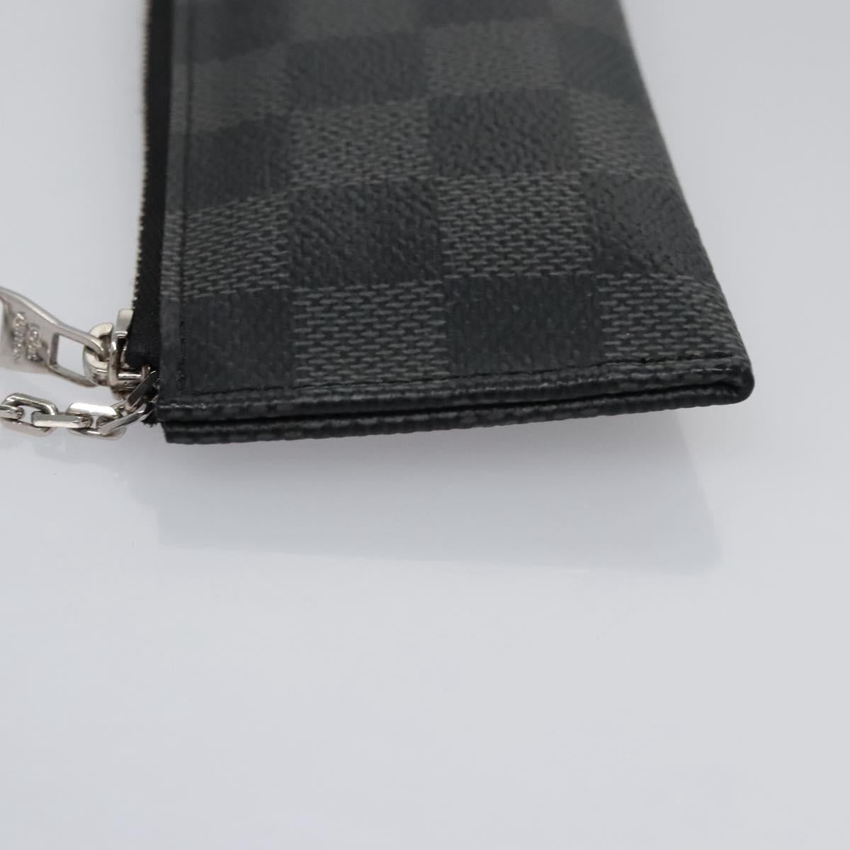 LOUIS VUITTON Damier Graphite Pochette Cles Coin Purse N61235 LV Auth KD220V