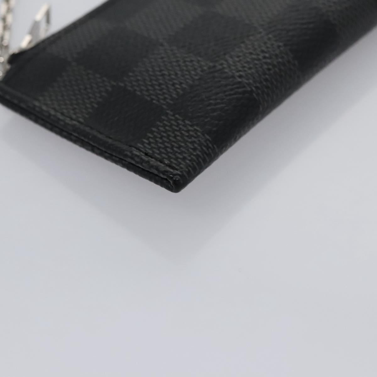 LOUIS VUITTON Damier Graphite Pochette Cles Coin Purse N61235 LV Auth KD220V