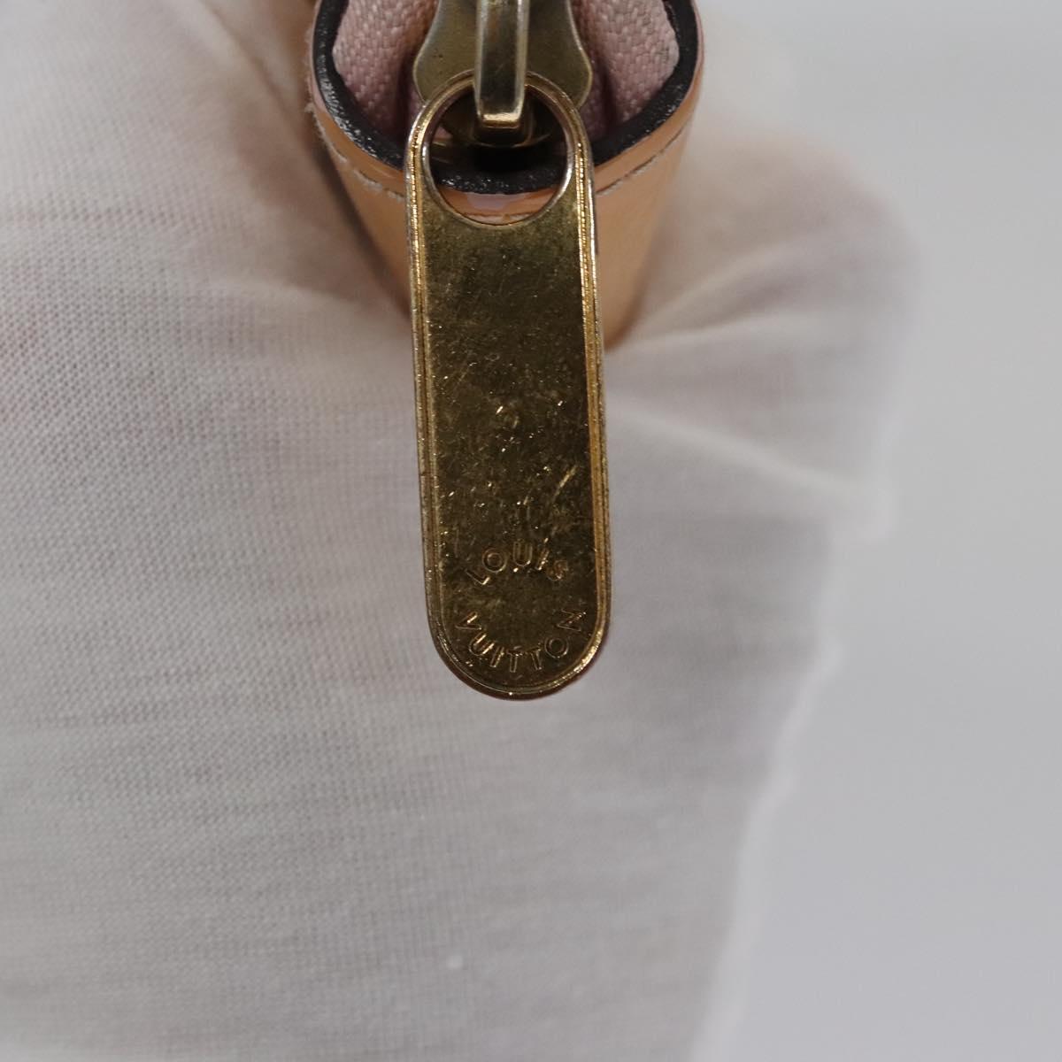 LOUIS VUITTON Monogram Vernis Zippy Wallet Rose Valerine M93522 LV Auth KD229