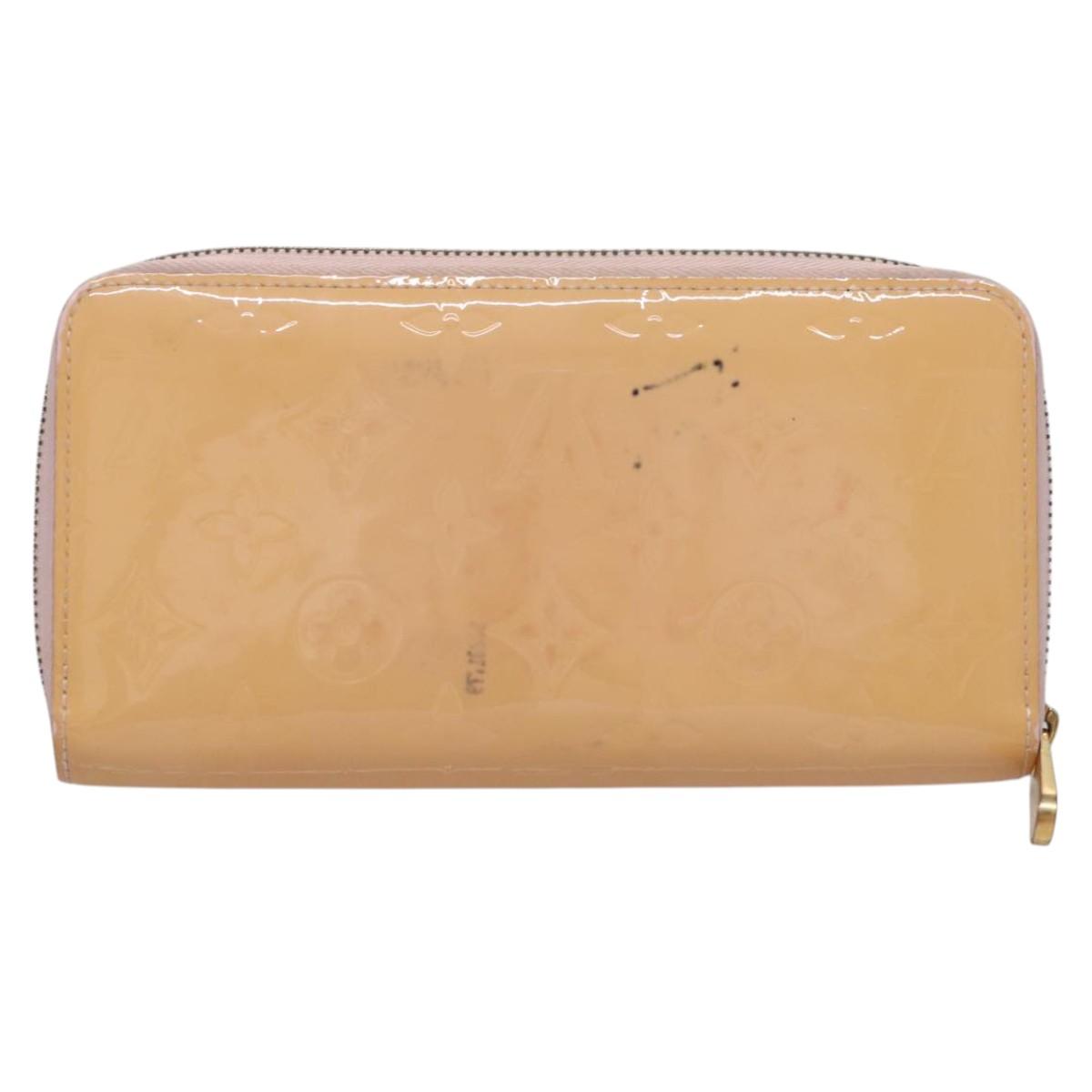 LOUIS VUITTON Monogram Vernis Zippy Wallet Rose Valerine M93522 LV Auth KD229