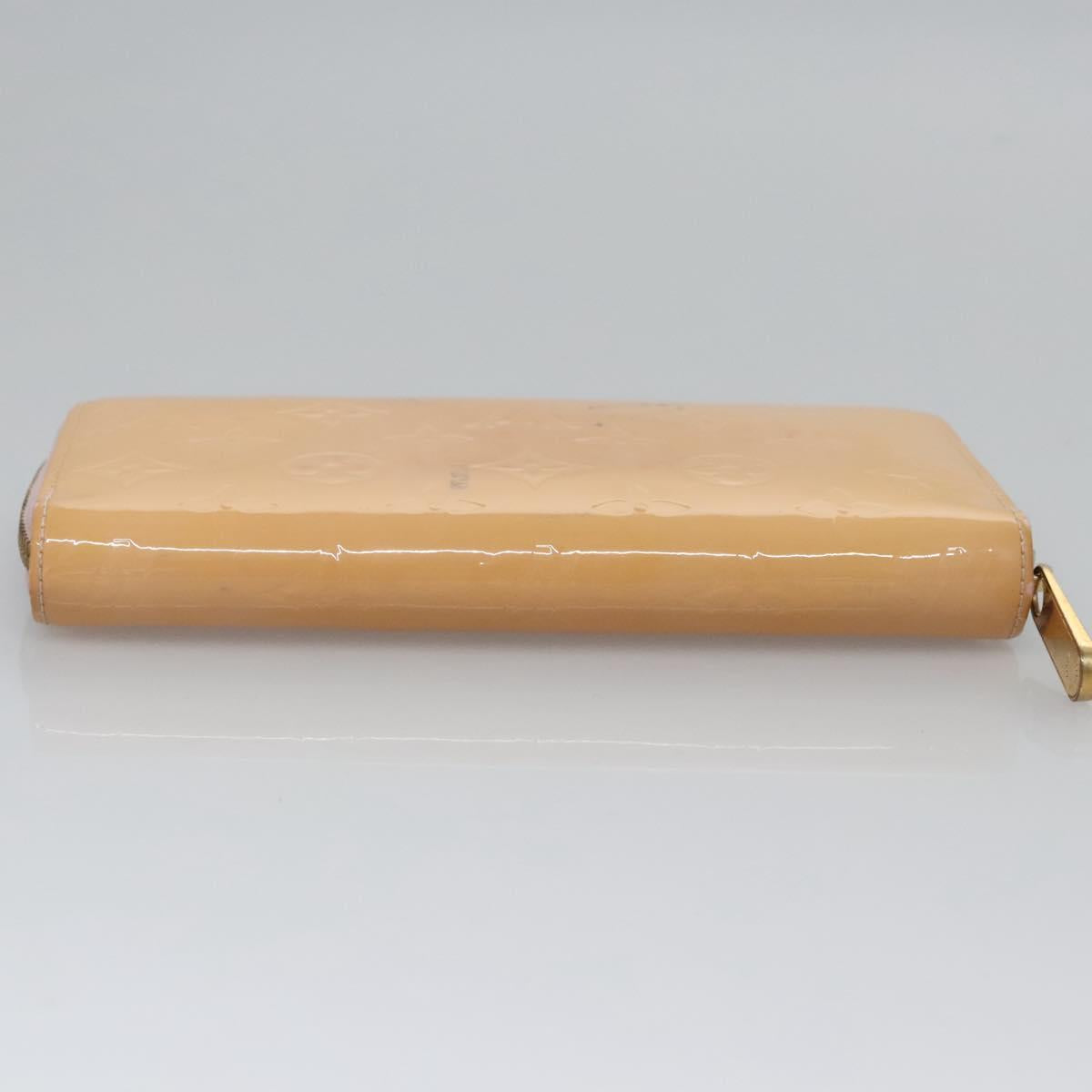 LOUIS VUITTON Monogram Vernis Zippy Wallet Rose Valerine M93522 LV Auth KD229