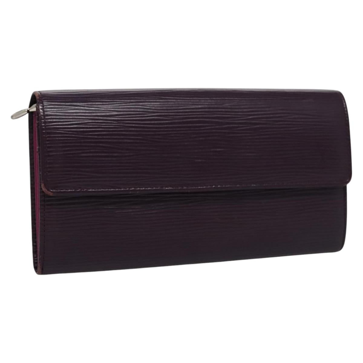 LOUIS VUITTON Epi Portefeiulle Sarah Wallet Purple Cassis M6374K LV Auth KD230