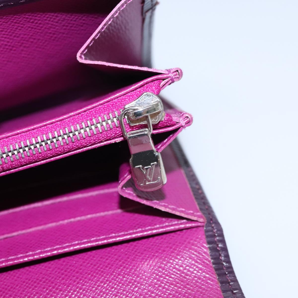 LOUIS VUITTON Epi Portefeiulle Sarah Wallet Purple Cassis M6374K LV Auth KD230