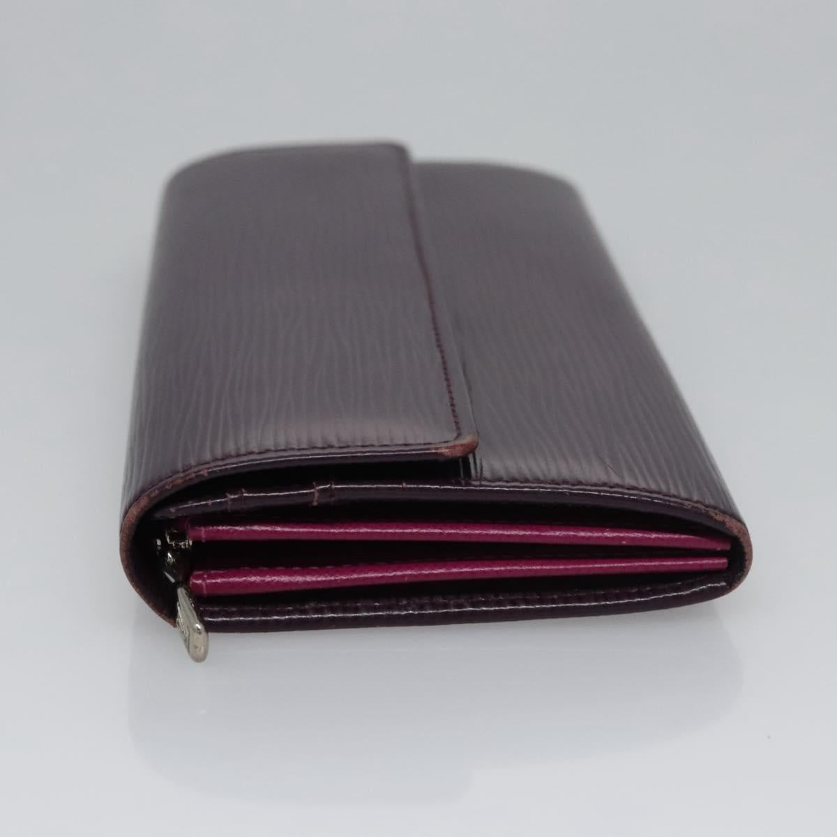 LOUIS VUITTON Epi Portefeiulle Sarah Wallet Purple Cassis M6374K LV Auth KD230