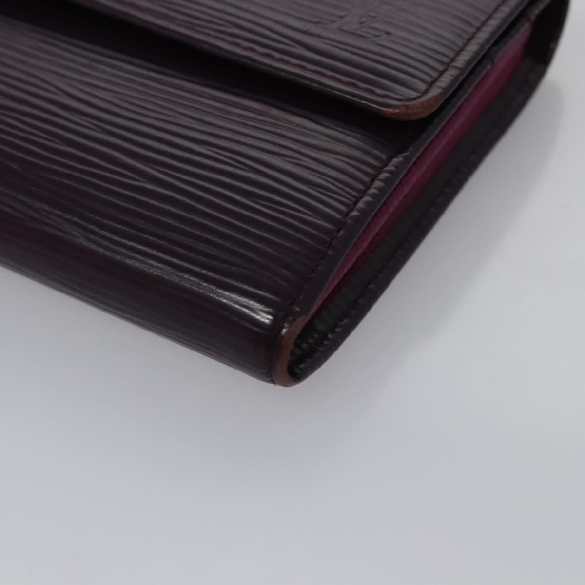 LOUIS VUITTON Epi Portefeiulle Sarah Wallet Purple Cassis M6374K LV Auth KD230